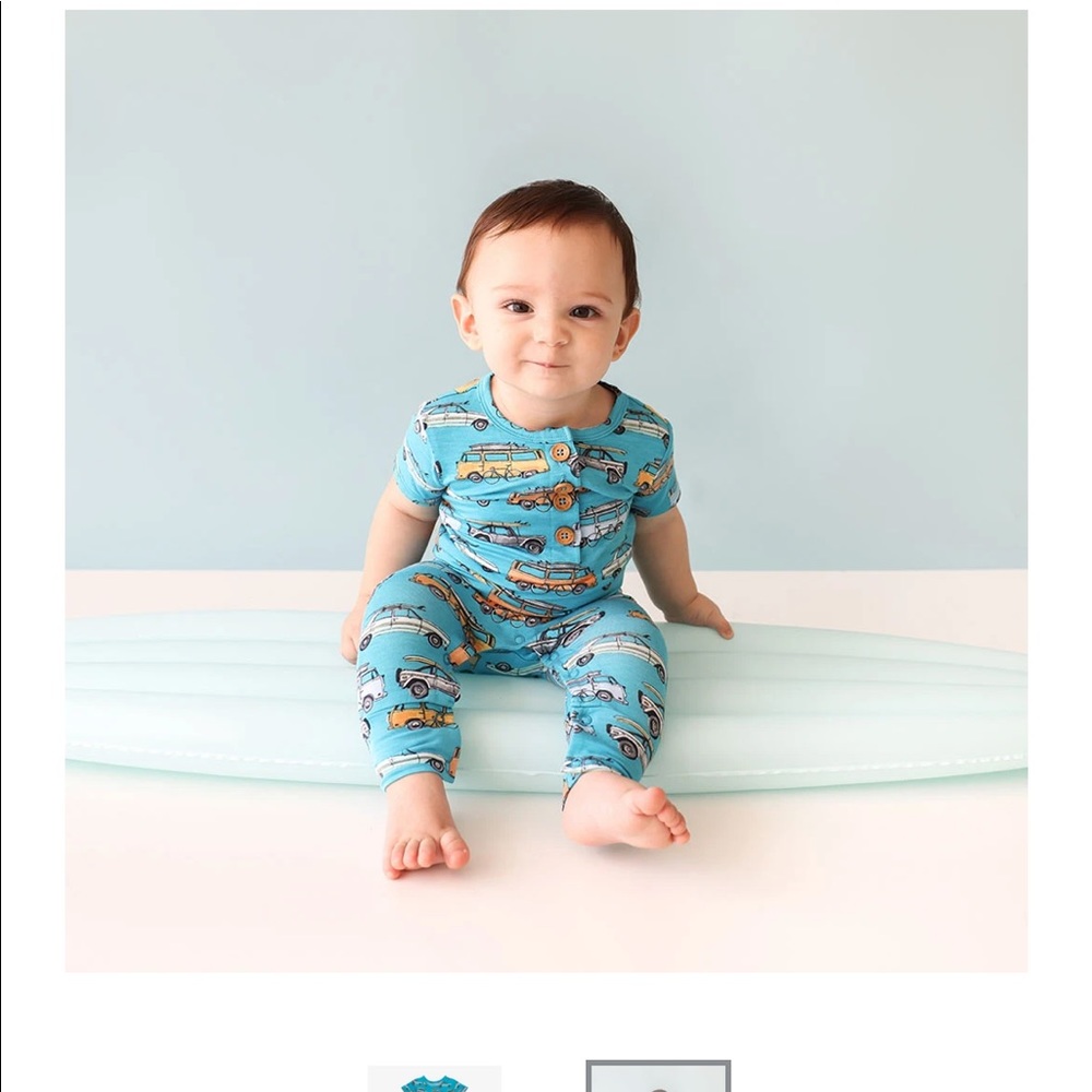 Marino Short Sleeve Henley Romper 3-6 Months